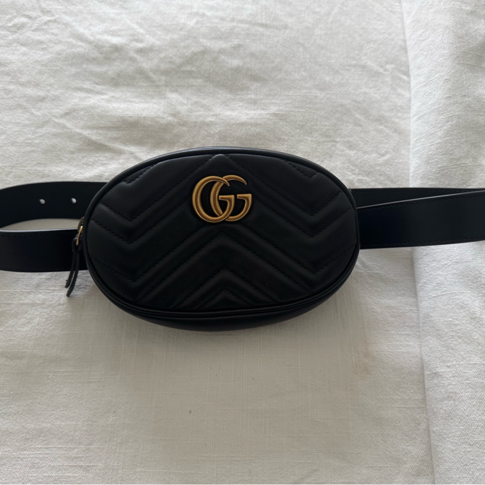 Black Gucci Marmont Belt bag